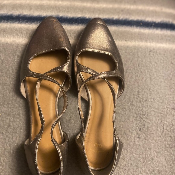 🎄Perfect Holiday ballet style flats Sz 8 GAP metallic comfort & stylish … - Picture 5 of 15
